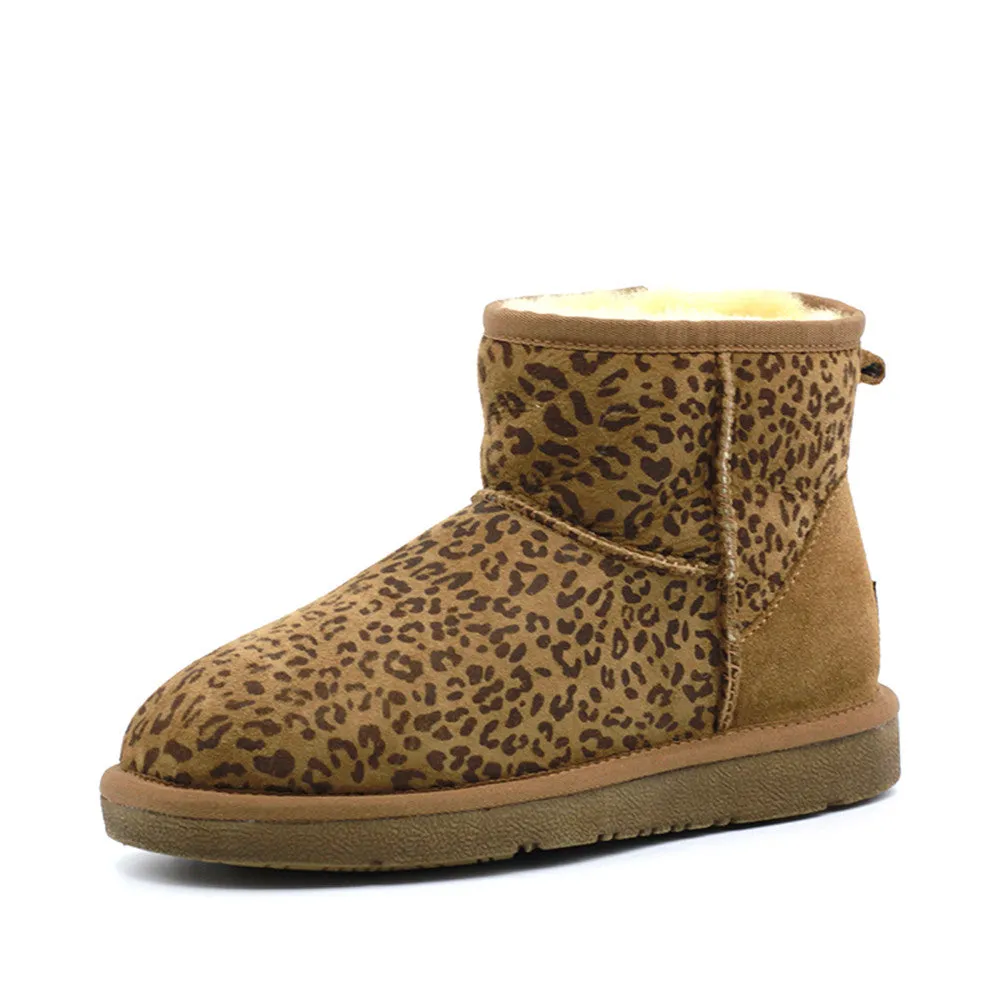 Leo Print Short Ugg Boot - Chestnut