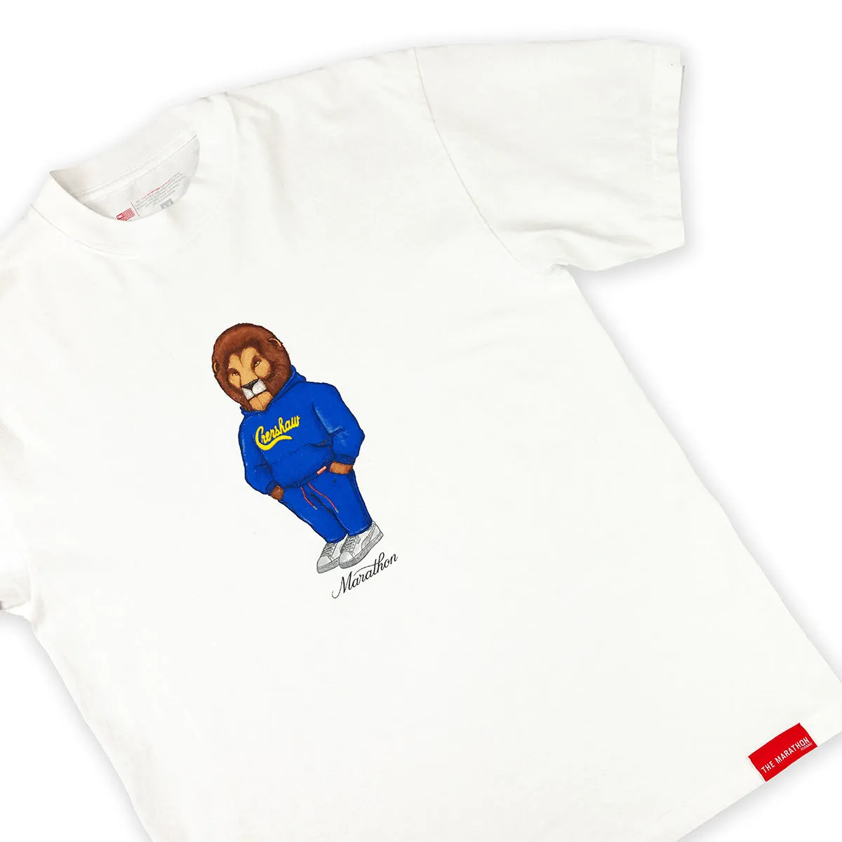 Leo The Marathon Lion (Crenshaw Hoodie) T-Shirt - White