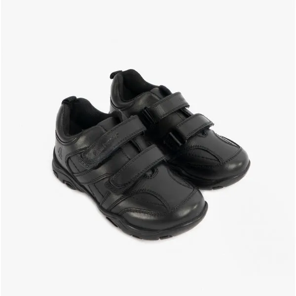 LEVI Boys Leather Twin Strap Shoes Black