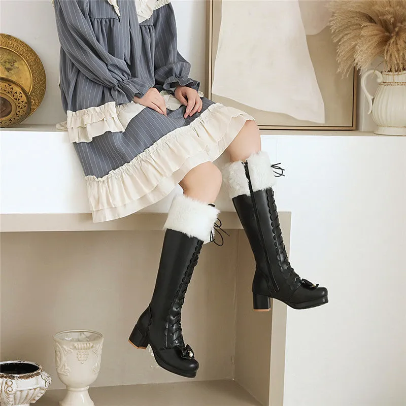 Lolita Cross Tied High Heel Boots