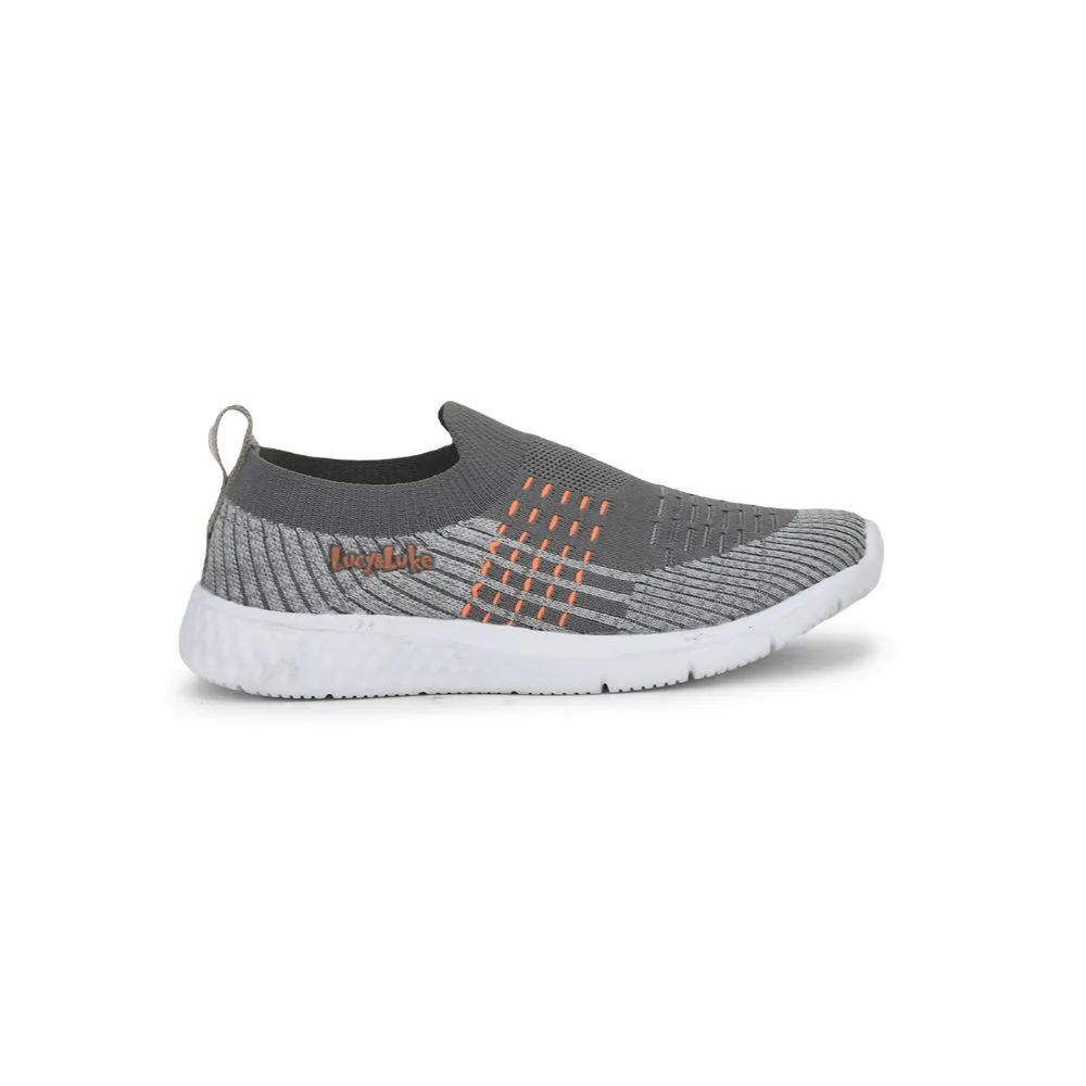 Lucy & Luke (Grey) Sports Non Lacing Shoes For Kids DUNE-E By Liberty