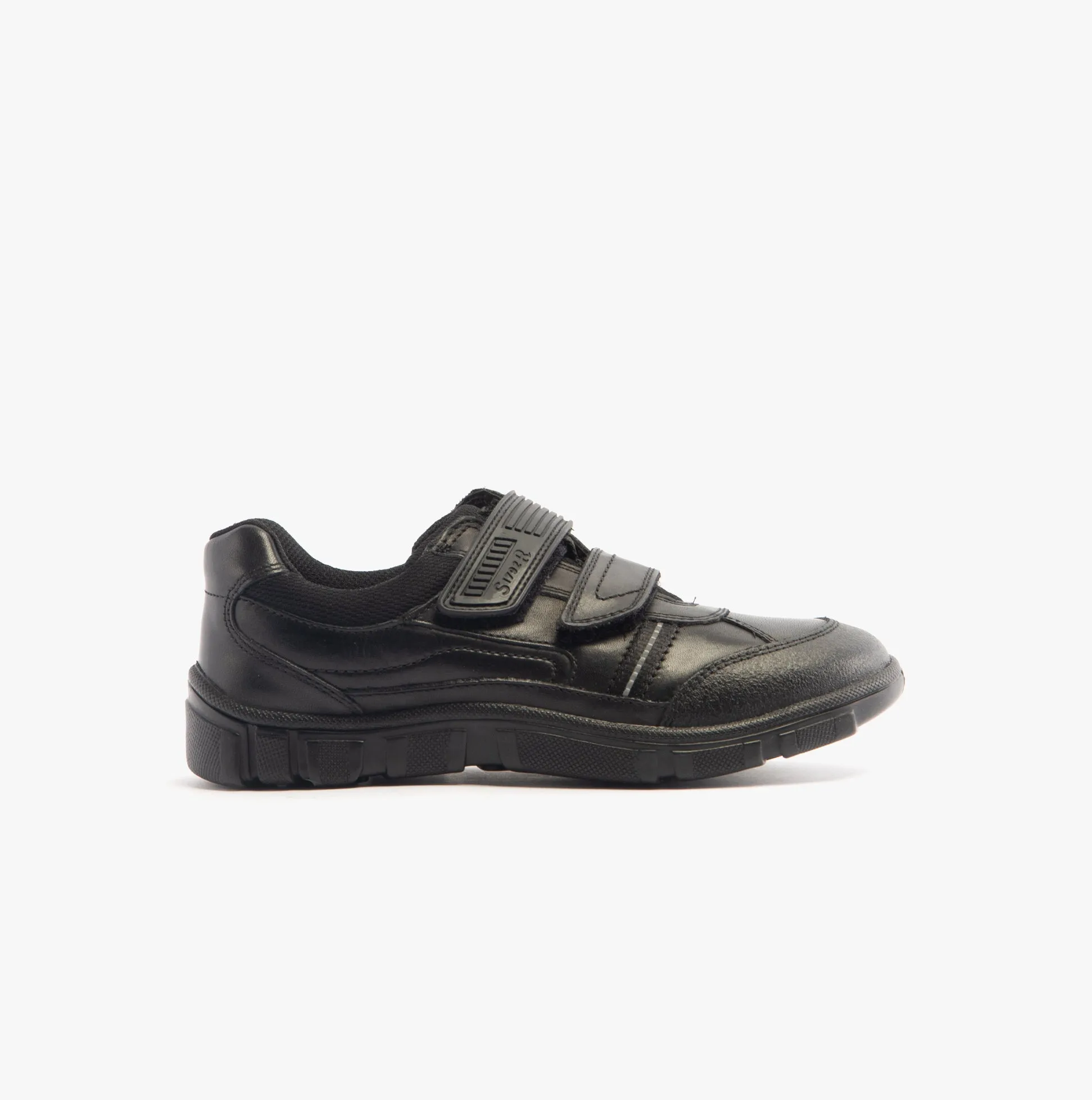 LUKE Boys Leather School Shoes Black