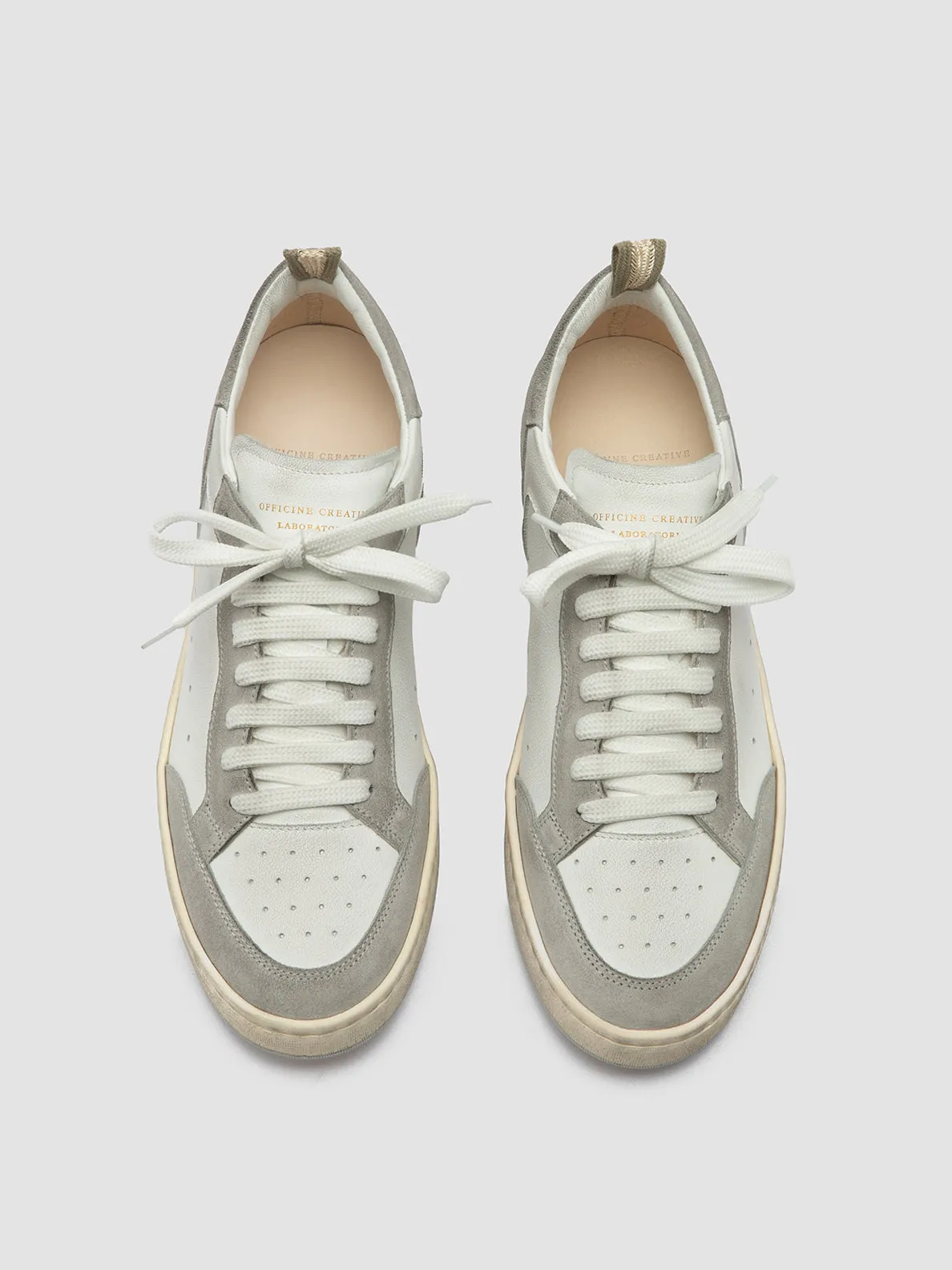 MAGIC 101 - Bicolor Leather and Suede Low Top Sneakers