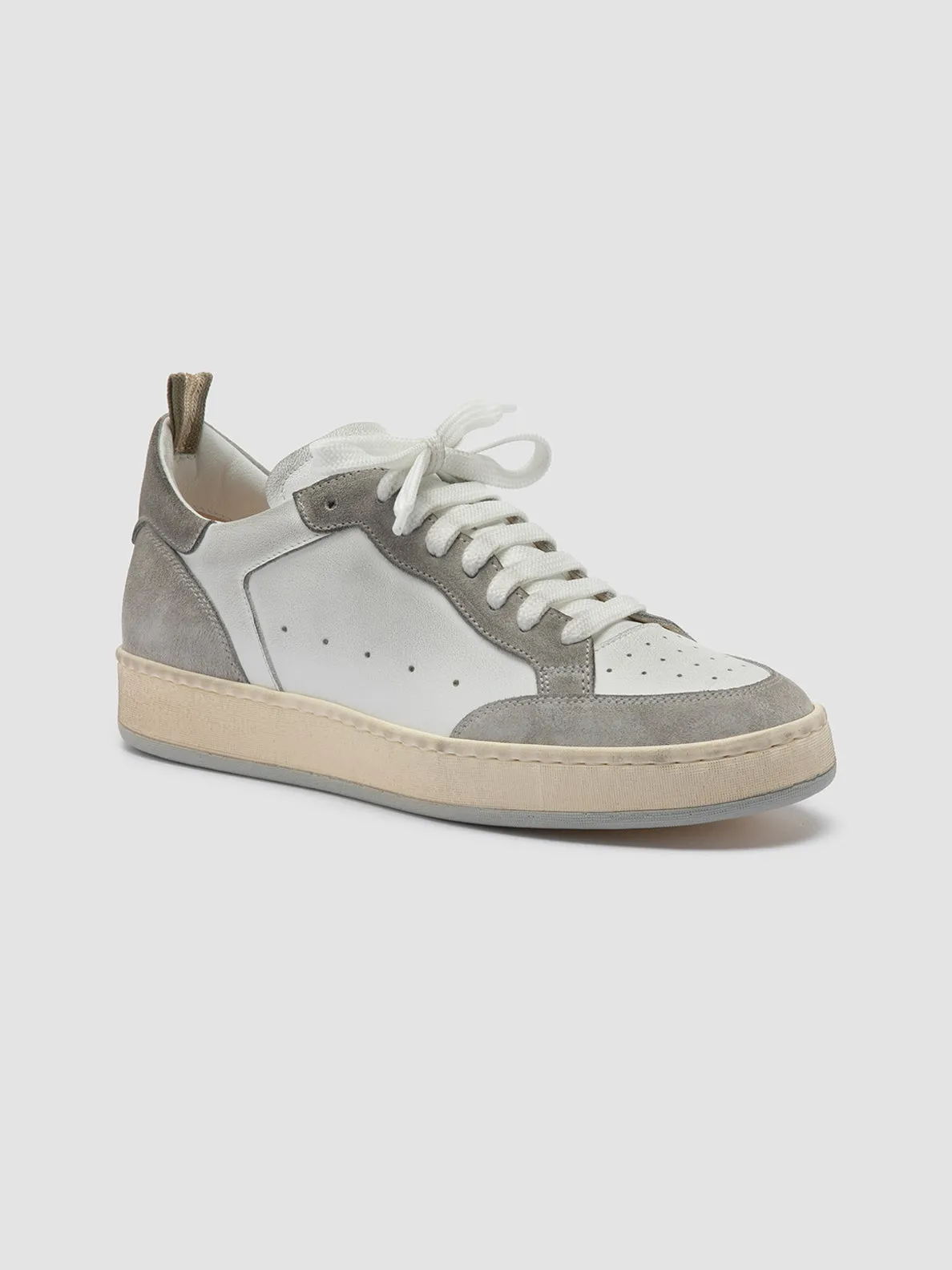 MAGIC 101 - Bicolor Leather and Suede Low Top Sneakers