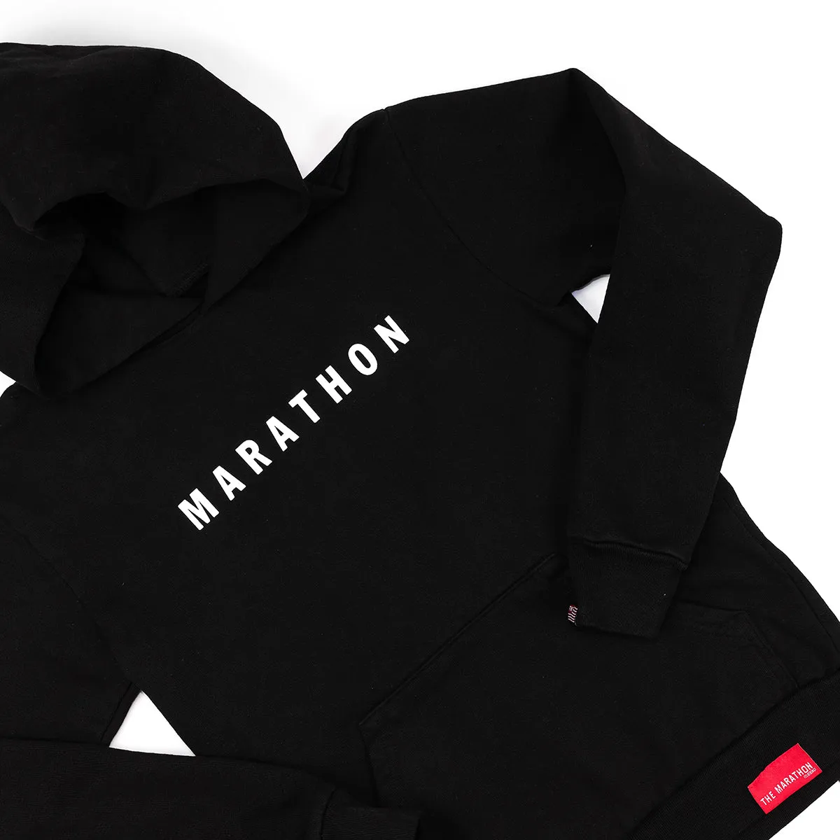 Marathon Brand Classic Kid's Hoodie - Black/White