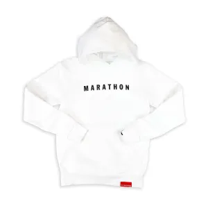 Marathon Brand Classic Kid's Hoodie - White/Black