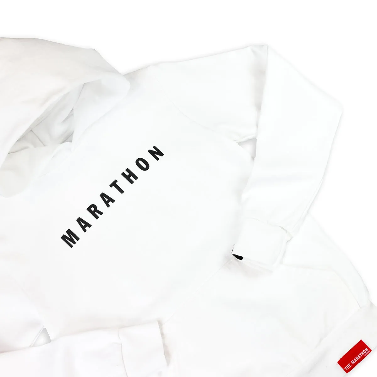 Marathon Brand Classic Kid's Hoodie - White/Black