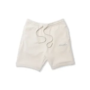 Marathon Classic Script Sweatshorts - Bone/Grey