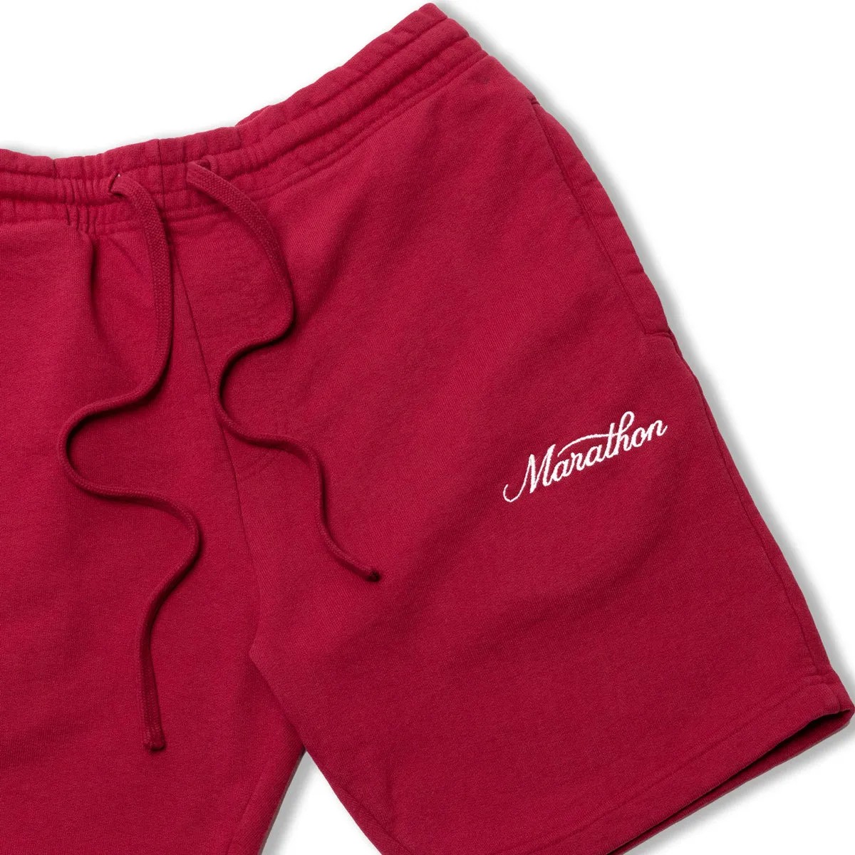 Marathon Classic Script Sweatshorts - Crimson/White