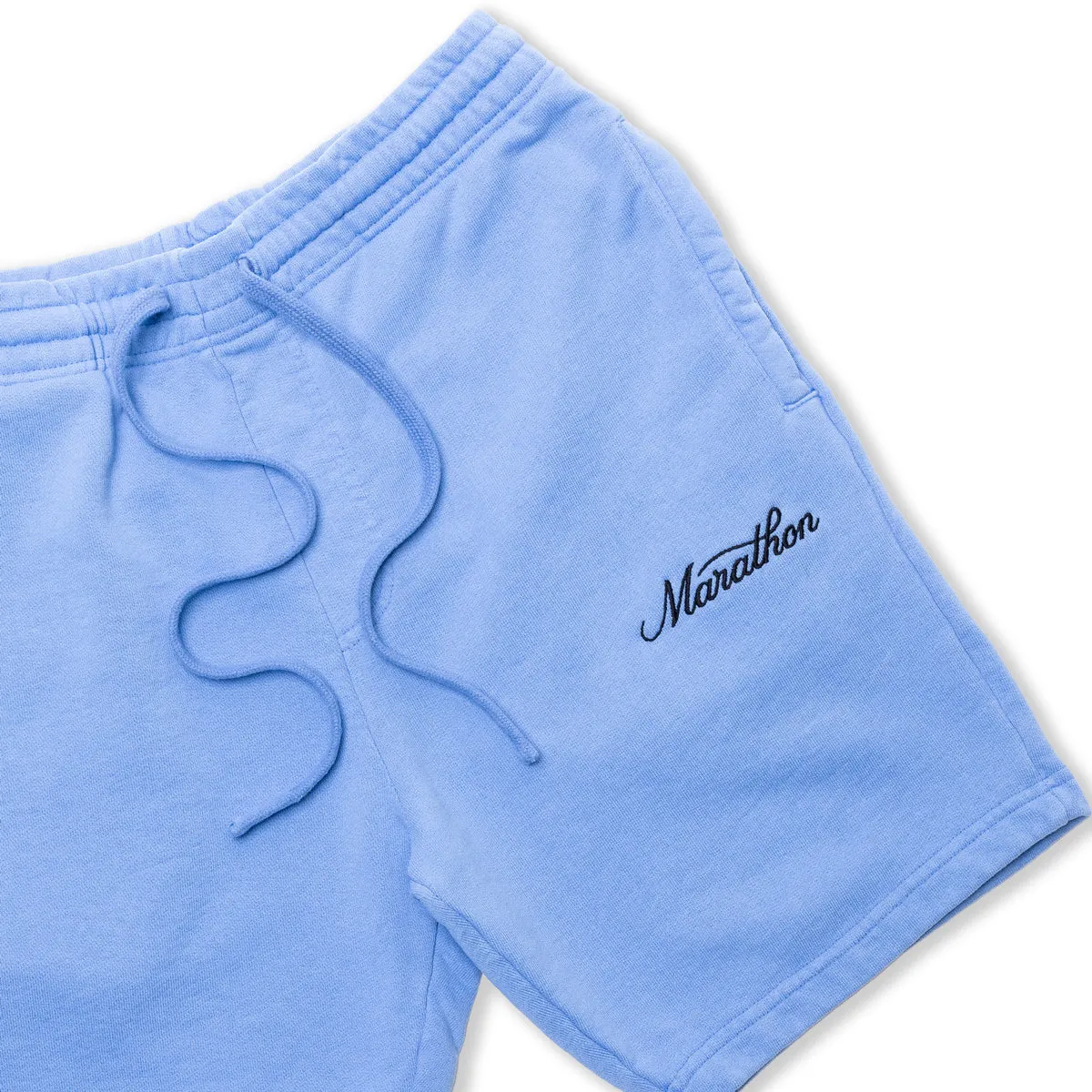 Marathon Classic Script Sweatshorts - Powder Blue/Black