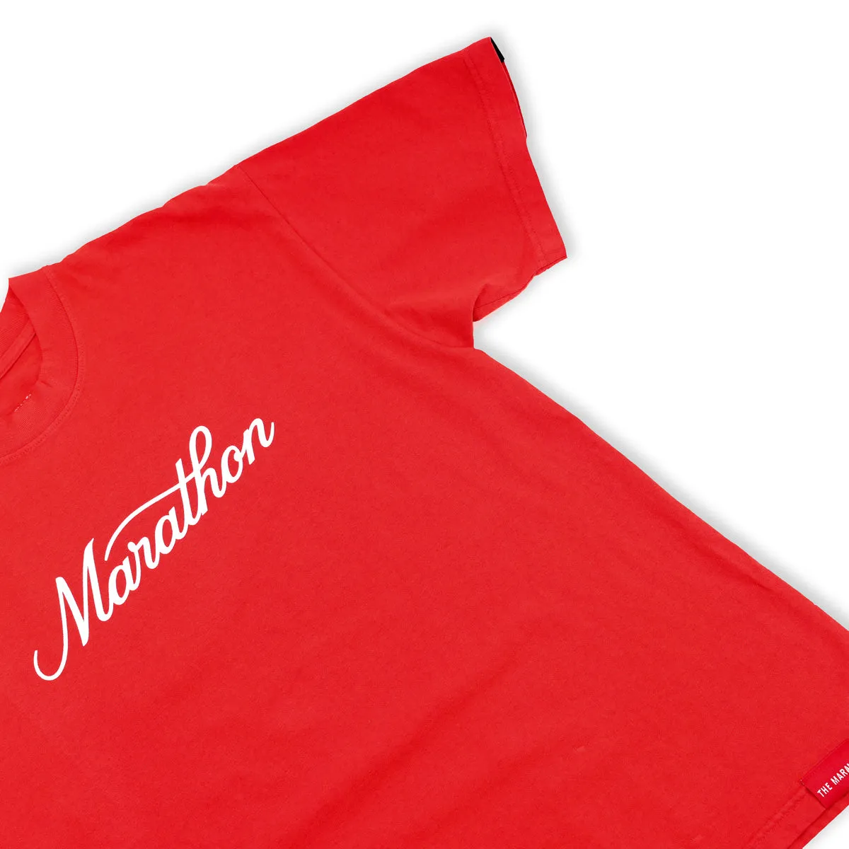 Marathon Classic Script T-Shirt - Red/White