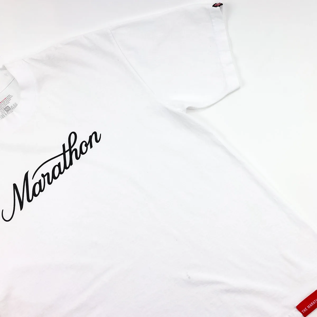 Marathon Classic Script T-Shirt - White/Black