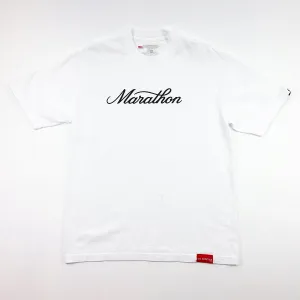 Marathon Classic Script T-Shirt - White/Black