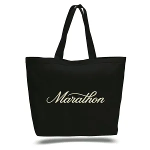 Marathon Classic Script Tote Bag - Black/Cream