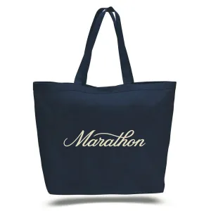 Marathon Classic Script Tote Bag - Navy/Cream