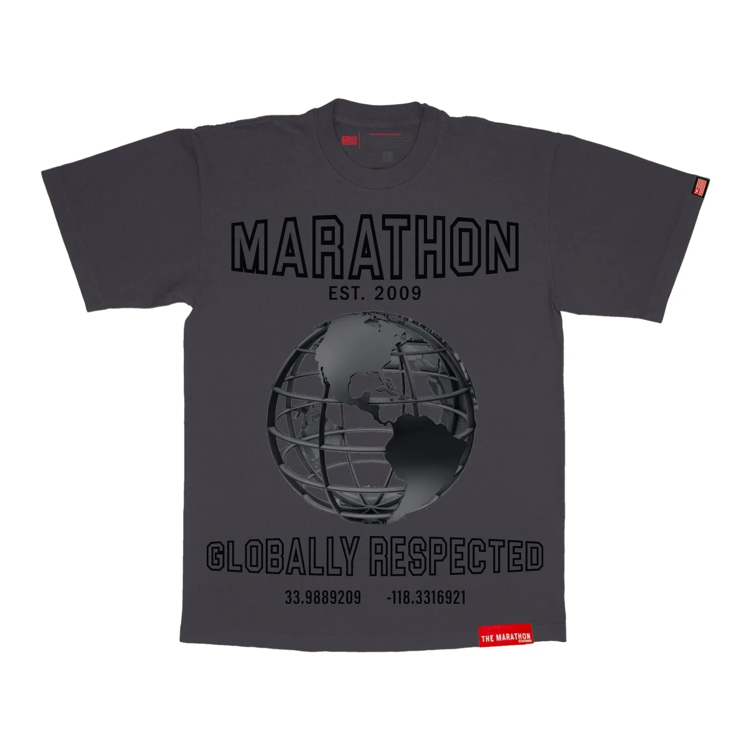 Marathon Globally Respected T-Shirt - Vintage Black/Black