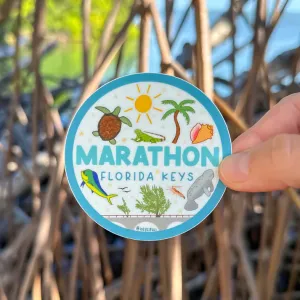 Marathon Sticker Circle with Fred the Tree