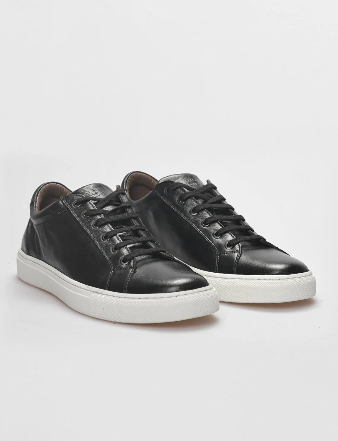 Men Black Genuine Leather Lace Up Shoes