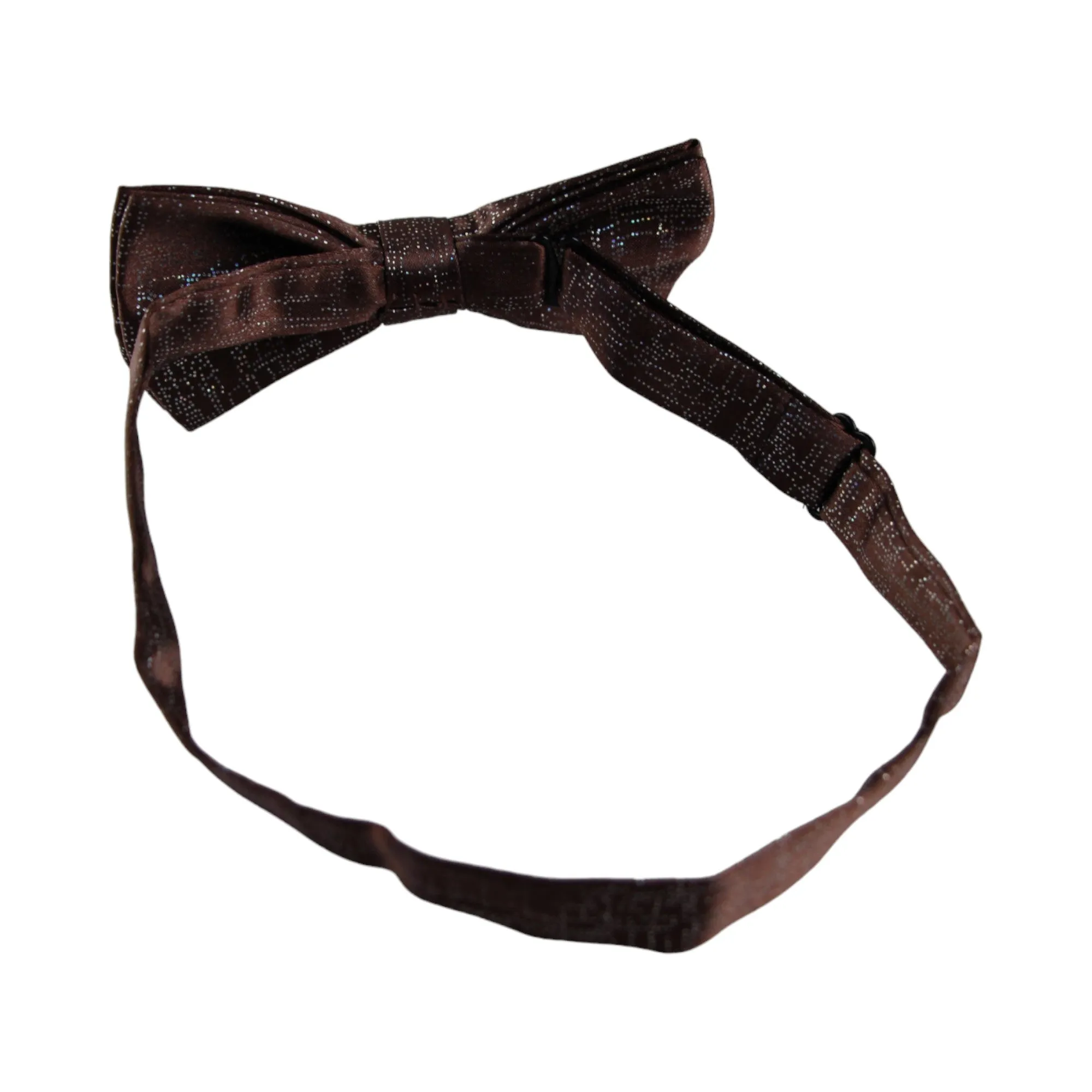 Mens Brown Sparkly Glitter Patterned Bow Tie