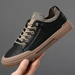 Men's Casual Leather Soft Sole Breathable Bean Shoes