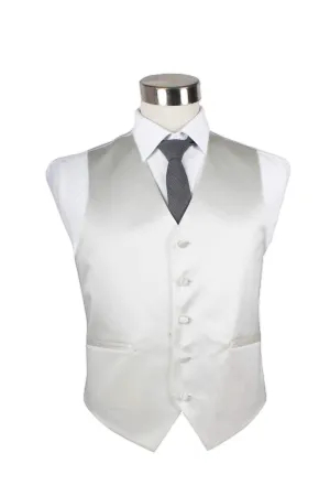 Mens Ivory Plain Vest Waistcoat