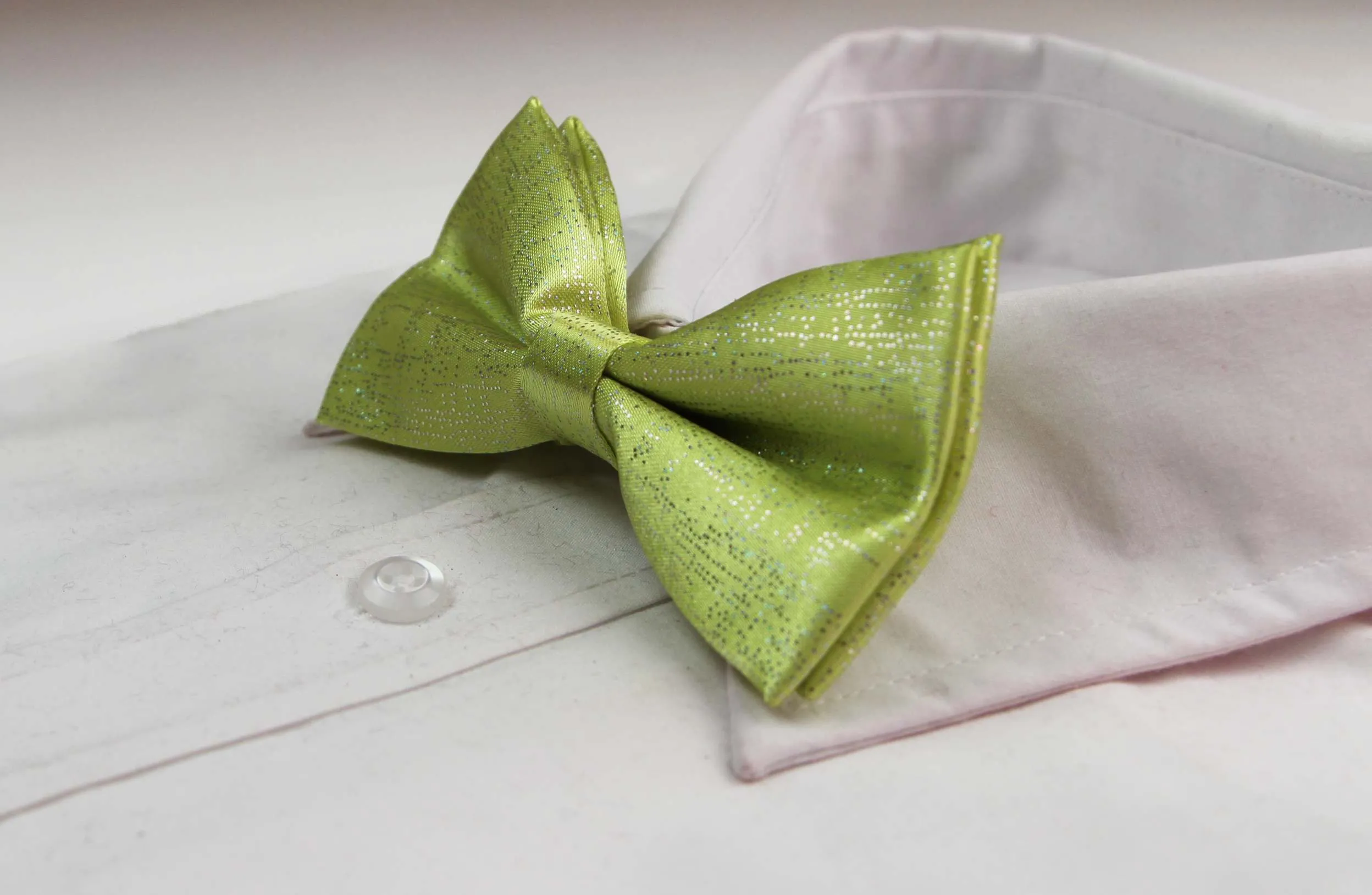 Mens Lemon Sparkly Glitter Patterned Bow Tie