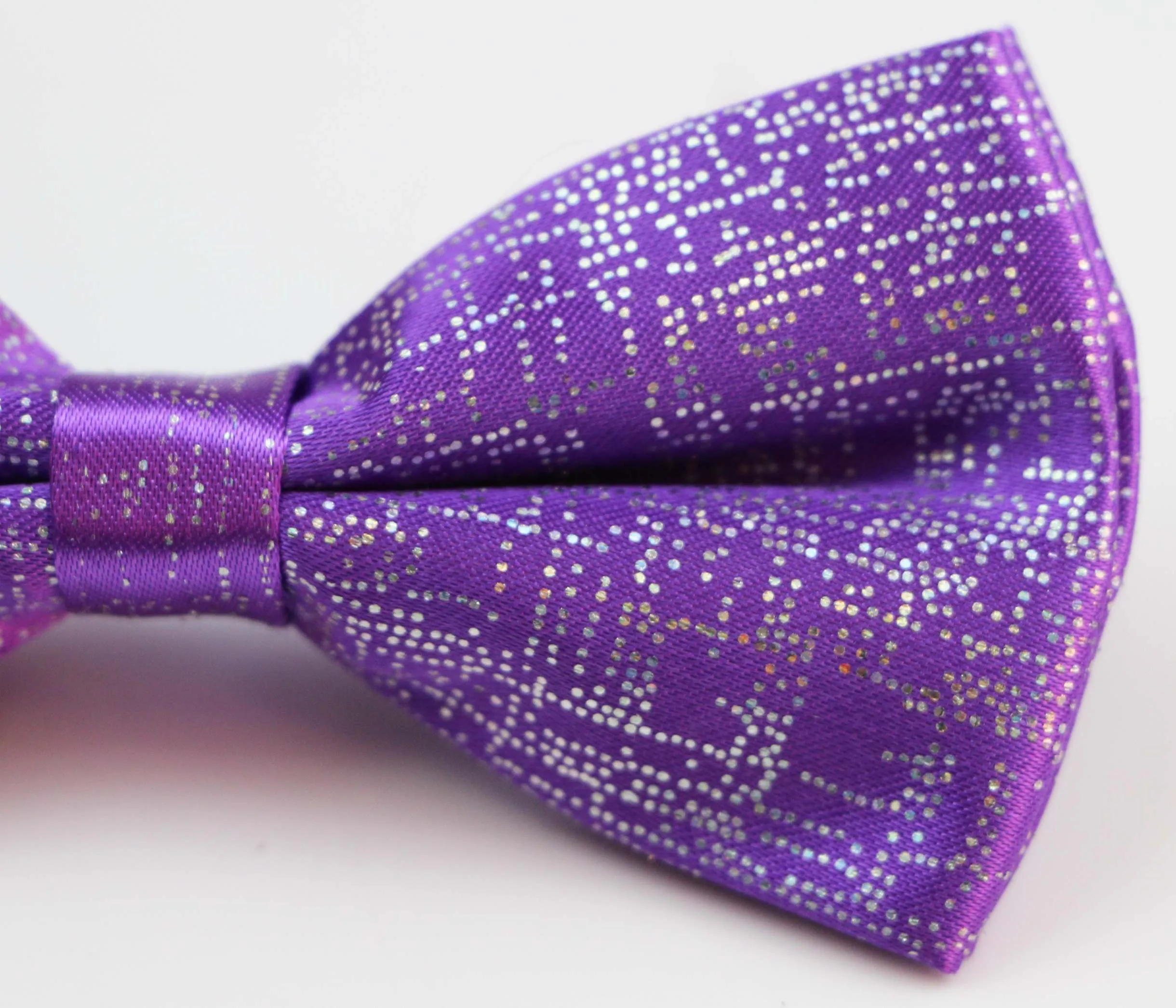 Mens Purple Sparkly Glitter Patterned Bow Tie