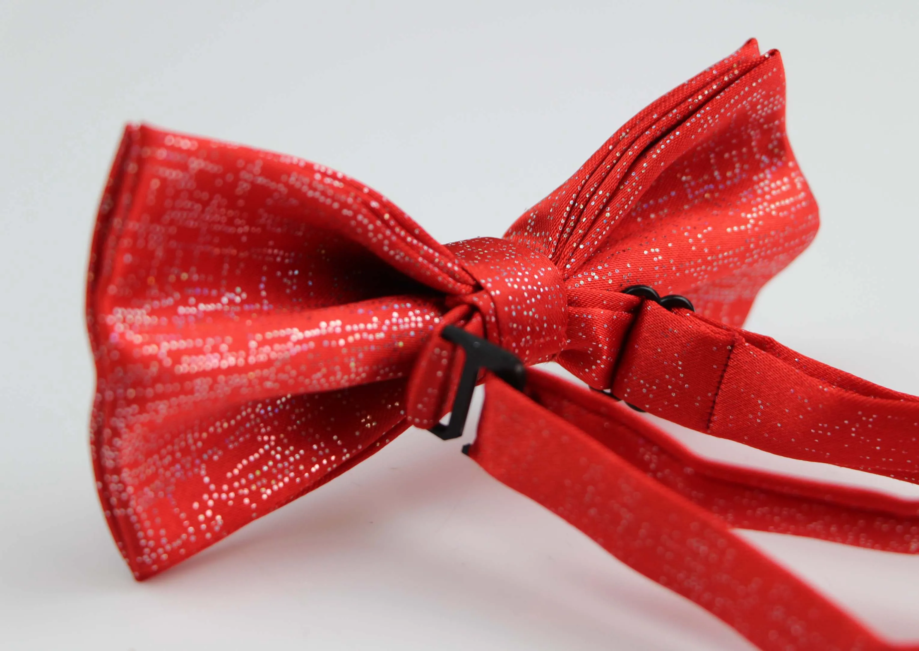 Mens Red Sparkly Glitter Patterned Bow Tie