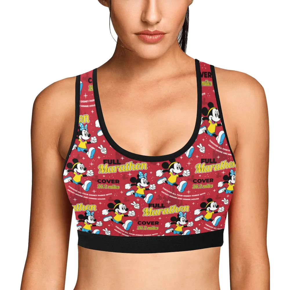 Mickey And Minnie Marathon Women's Sports Bra