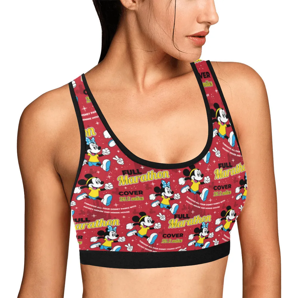 Mickey And Minnie Marathon Women's Sports Bra