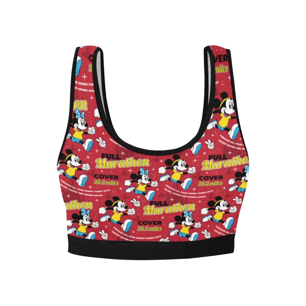 Mickey And Minnie Marathon Women's Sports Bra