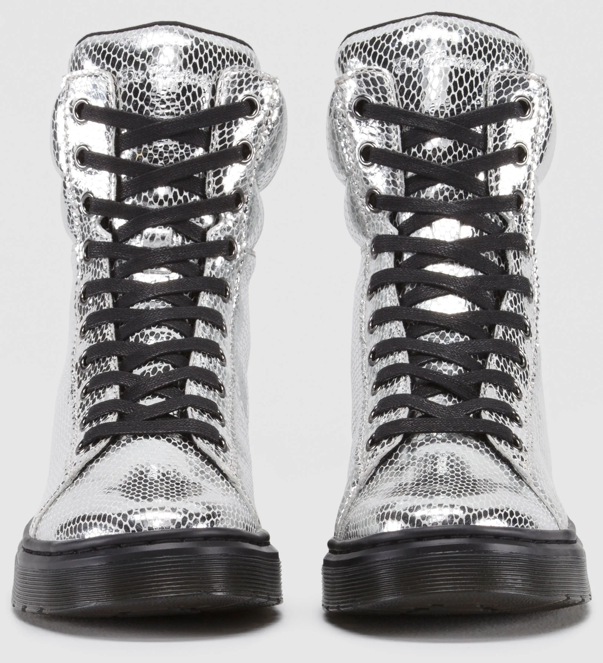 MIX SILVER MINI METALLIC SNAKE HI TOP SNEAKER