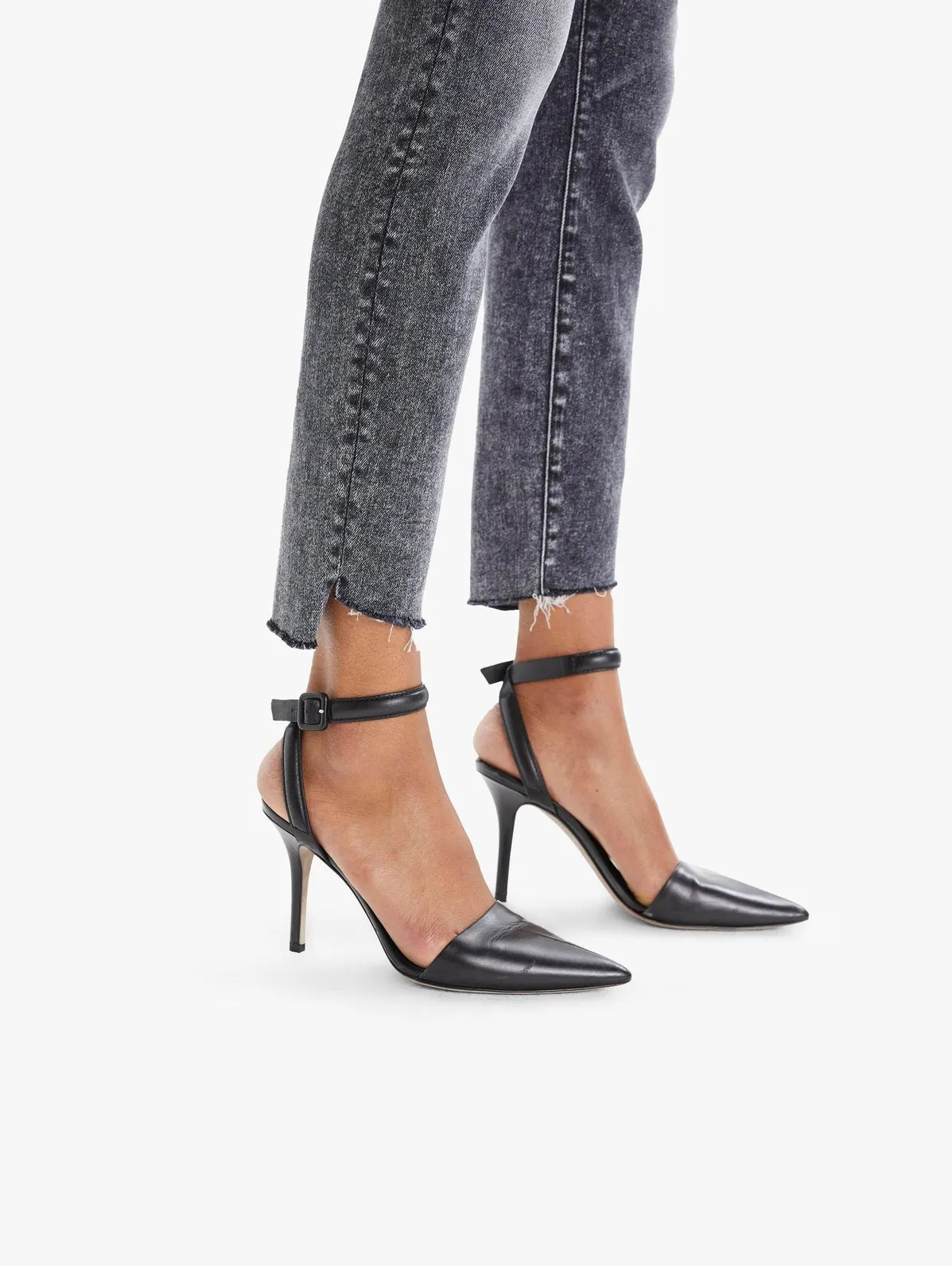 Mother - Stunner Zip Ankle Step Fray Skinny Jeans in Train Stops