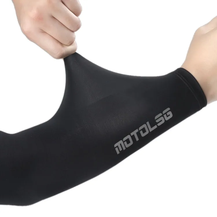 MOTOSLG 1 Pair Sunscreen Ice Sleeves Beach Riding Fishing Cuffs, Size:L(Black)