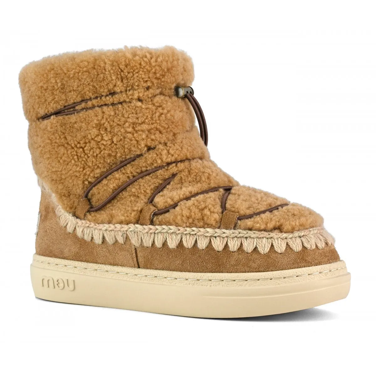 MOU - Eskimo Sneaker Bold Scoubidoo Lace Up Boot in Cognac