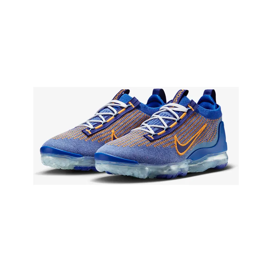 Nike Men's Air VaporMax 2021 Flyknit Shoes - Game Royal / Vivid Orange / University Blue / Deep Royal Blue