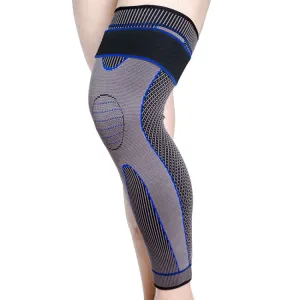 Nylon Knitted Riding Sports Extended Knee Pads, Size: XL(Blue Pressurized)