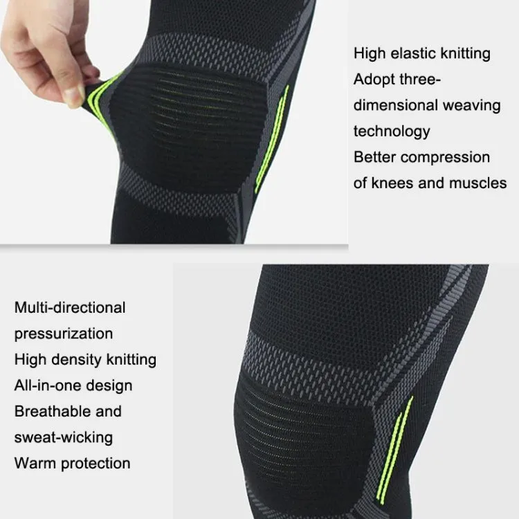 Nylon Sports Protective Gear Four-Way Stretch Knit Knee Pads, Size: M(Black White)