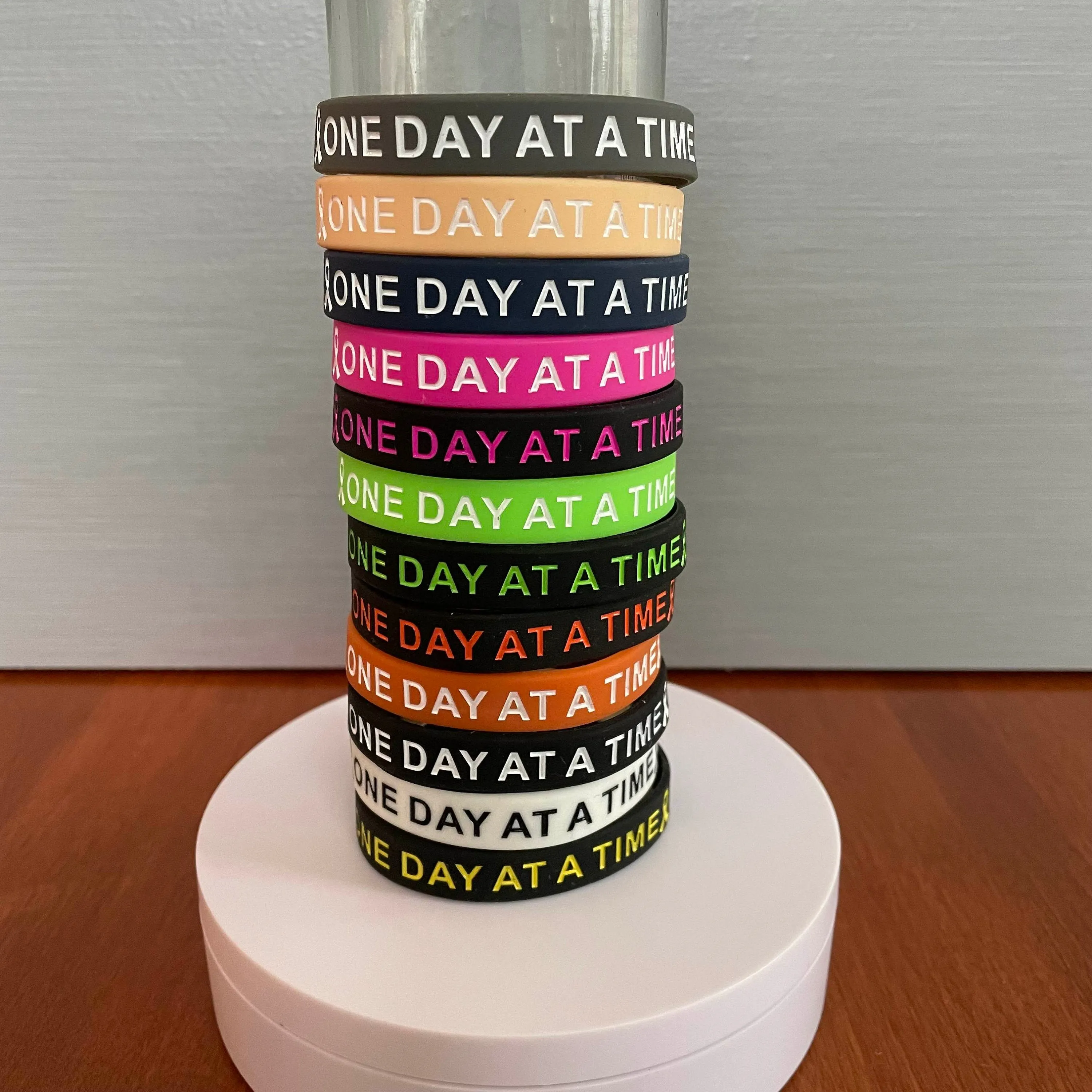 One Day At A Time Silicone Wristband