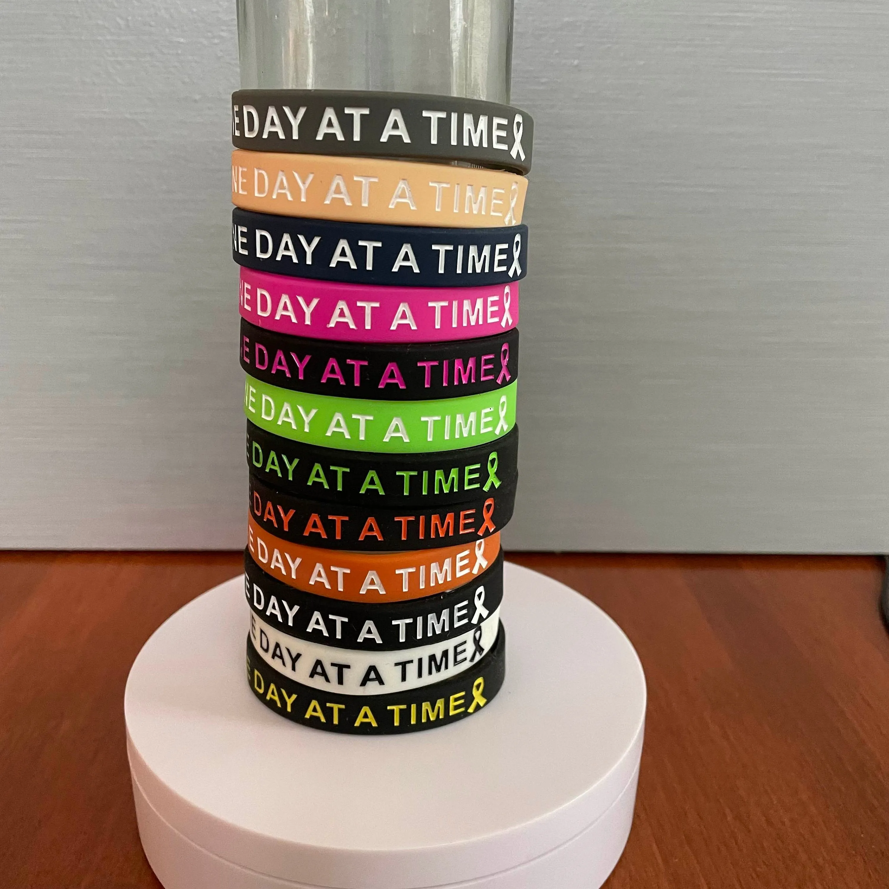 One Day At A Time Silicone Wristband