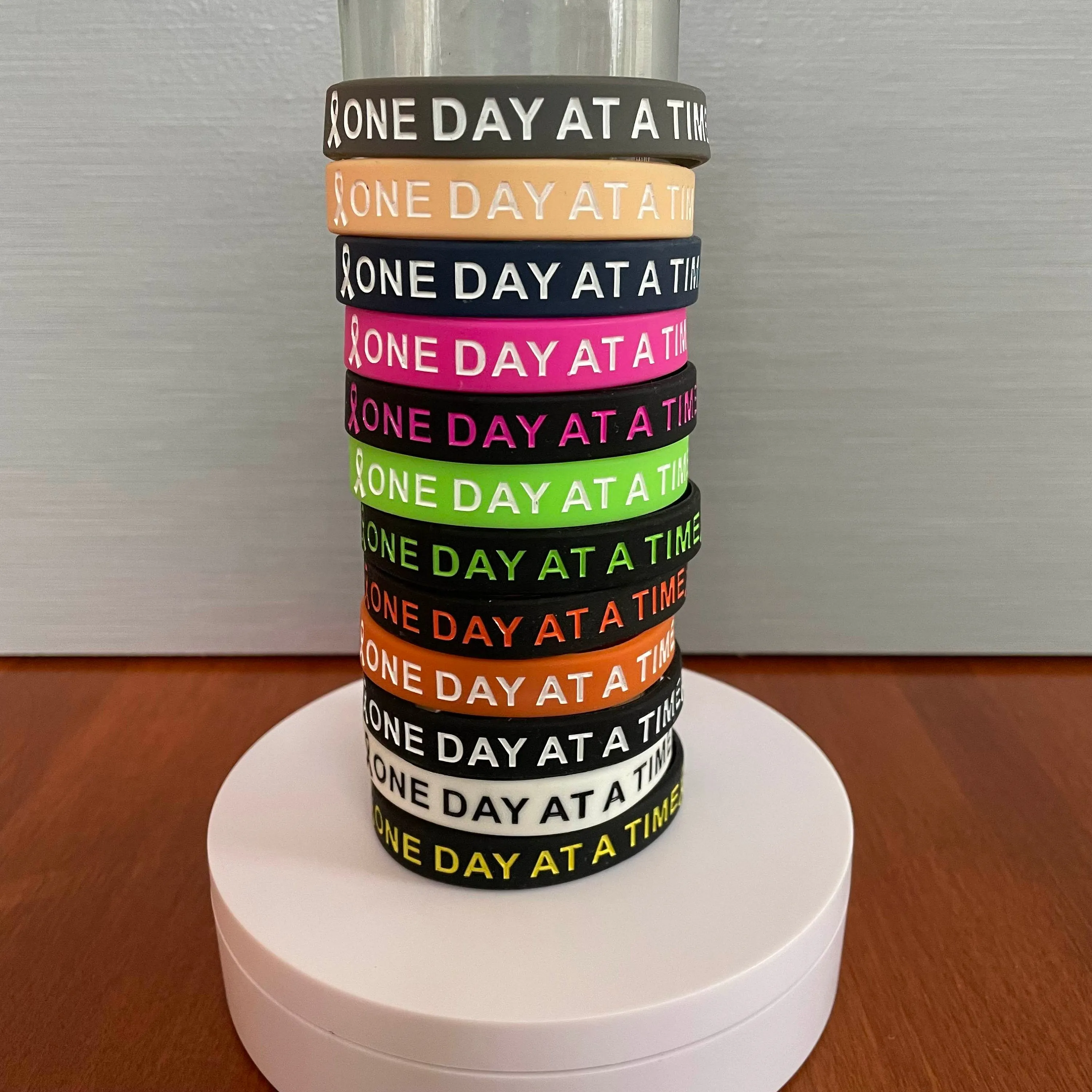 One Day At A Time Silicone Wristband