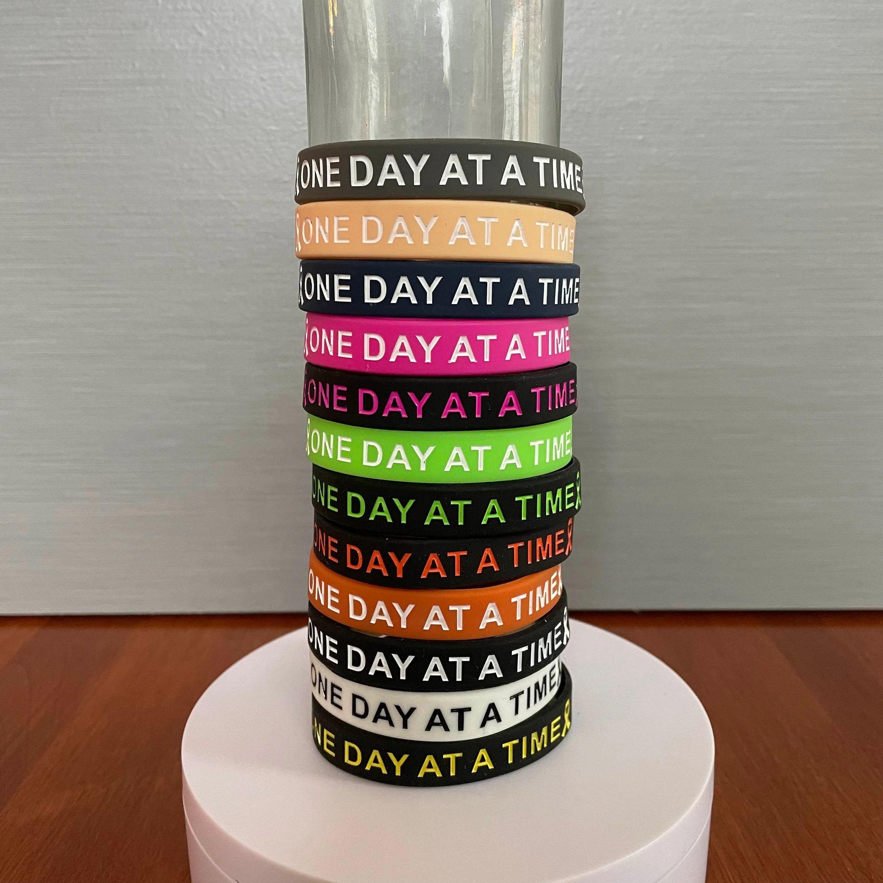 One Day At A Time Silicone Wristband