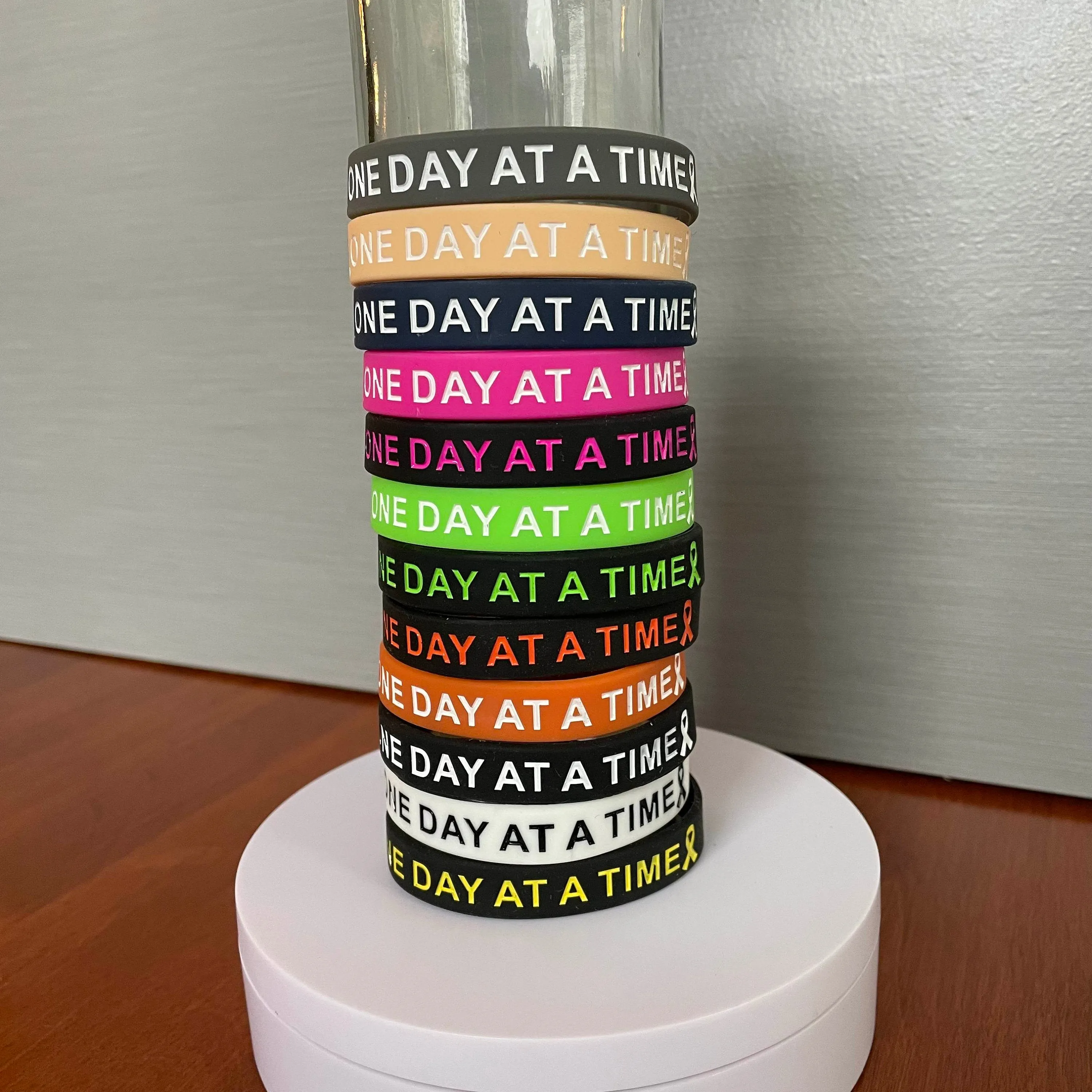 One Day At A Time Silicone Wristband