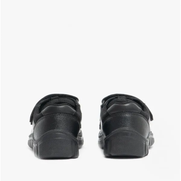 ORIGIN Boys Leather Double Strap School Shoes Black