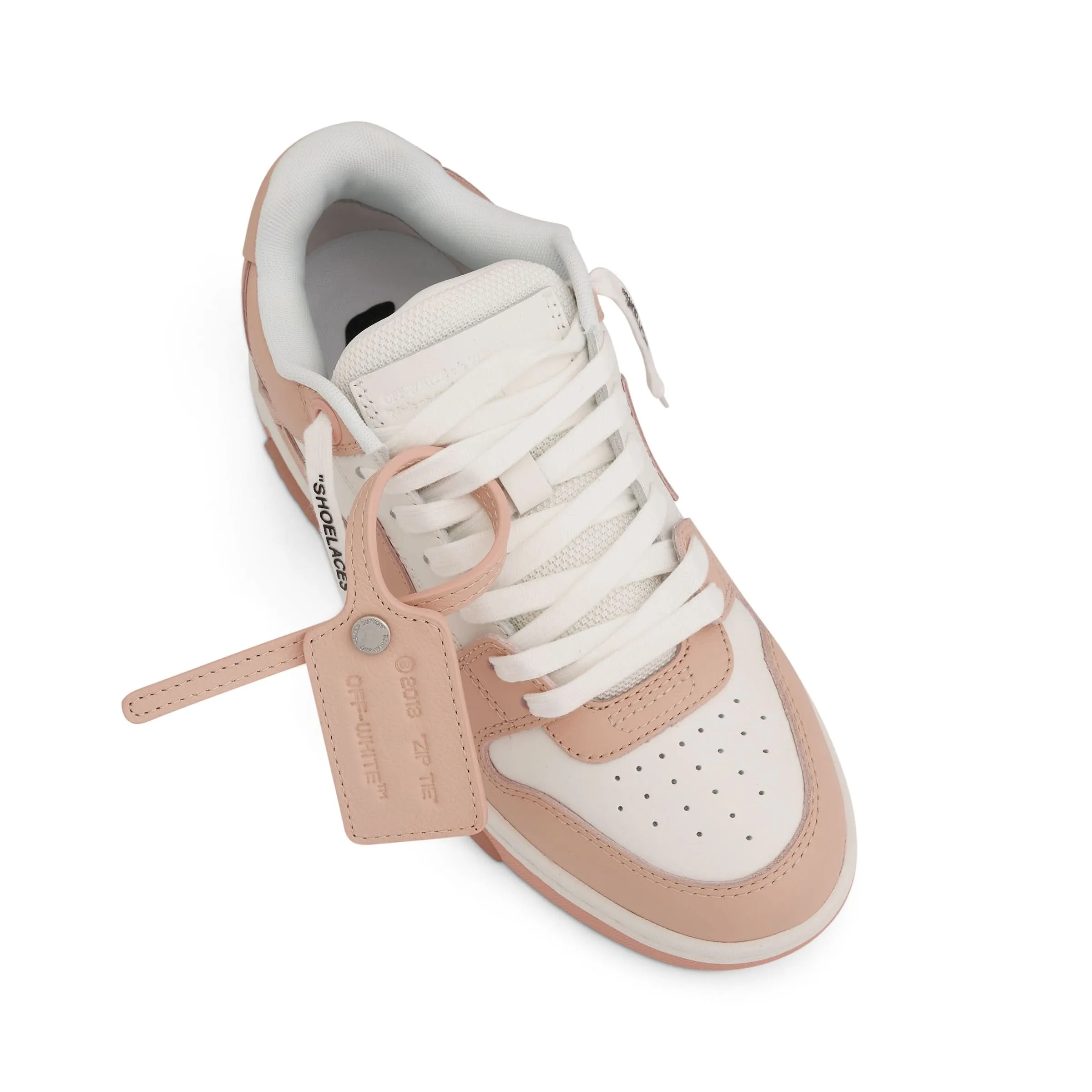 Out Of Office Calf Leather Sneaker in Powder/White