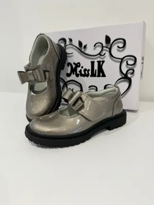 Pewter Grey Patent Helen  - Lelli Kelly School