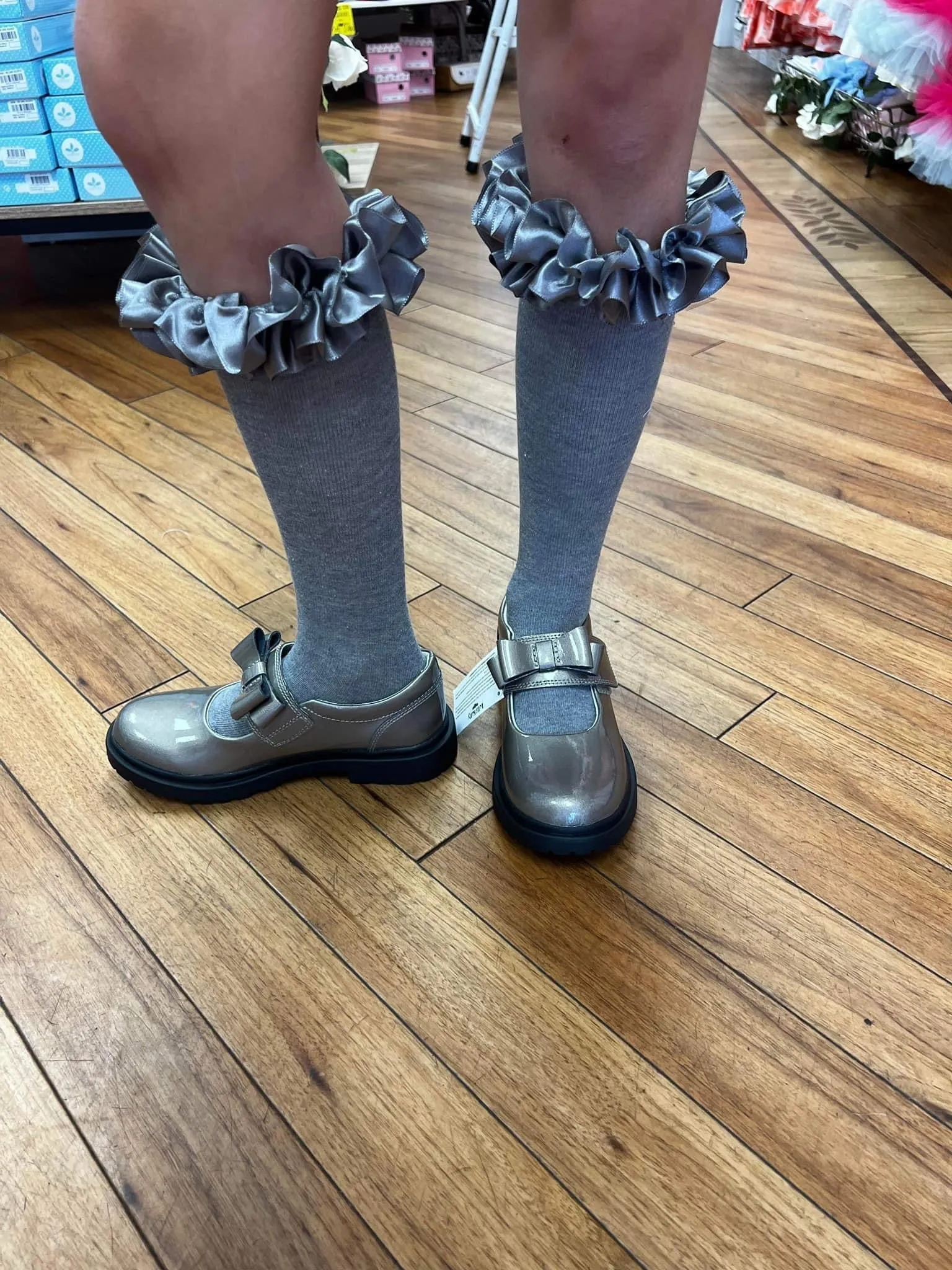 Pewter Grey Patent Helen  - Lelli Kelly School