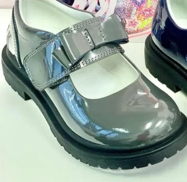 Pewter Grey Patent Helen  - Lelli Kelly School