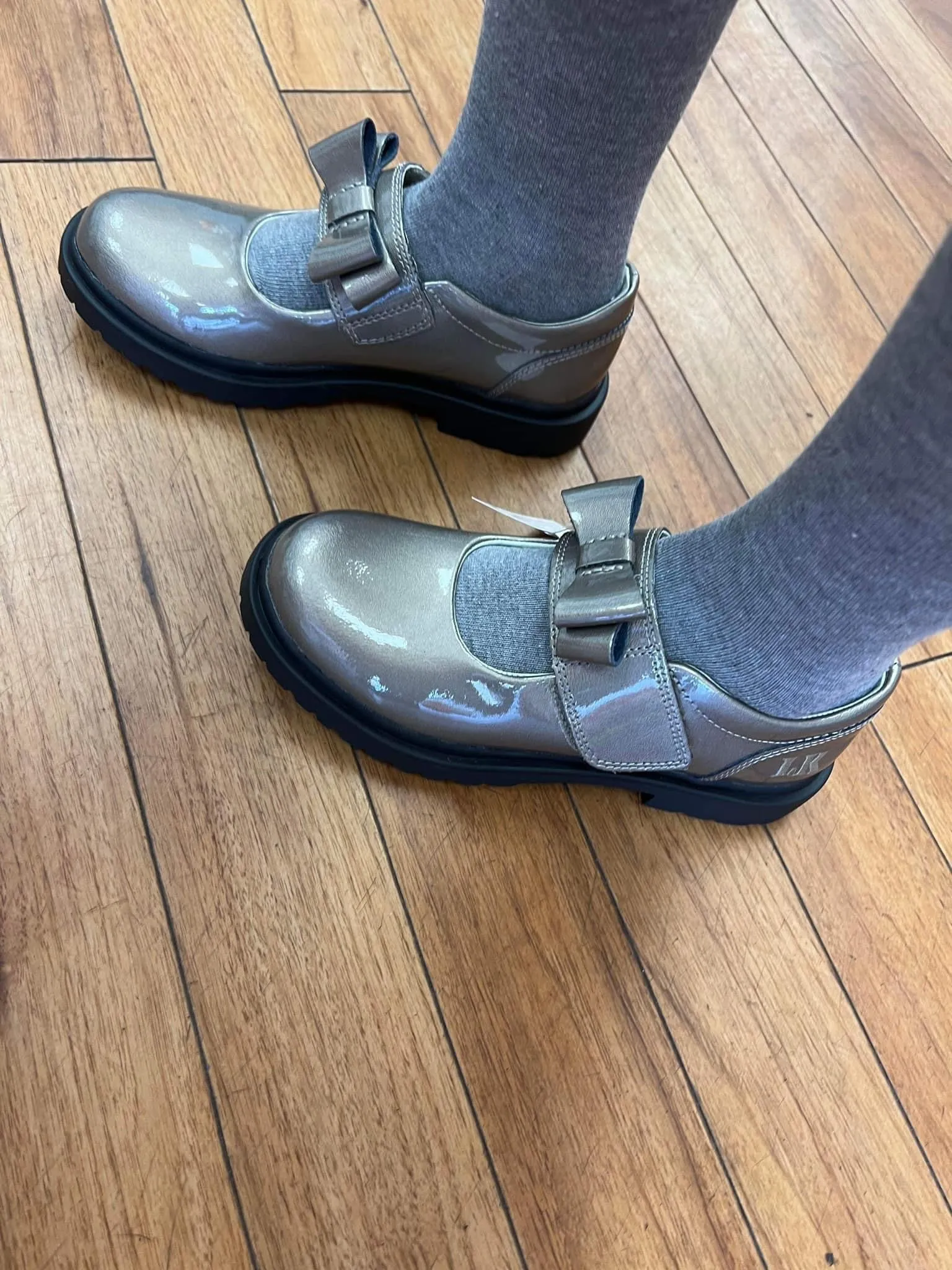 Pewter Grey Patent Helen  - Lelli Kelly School