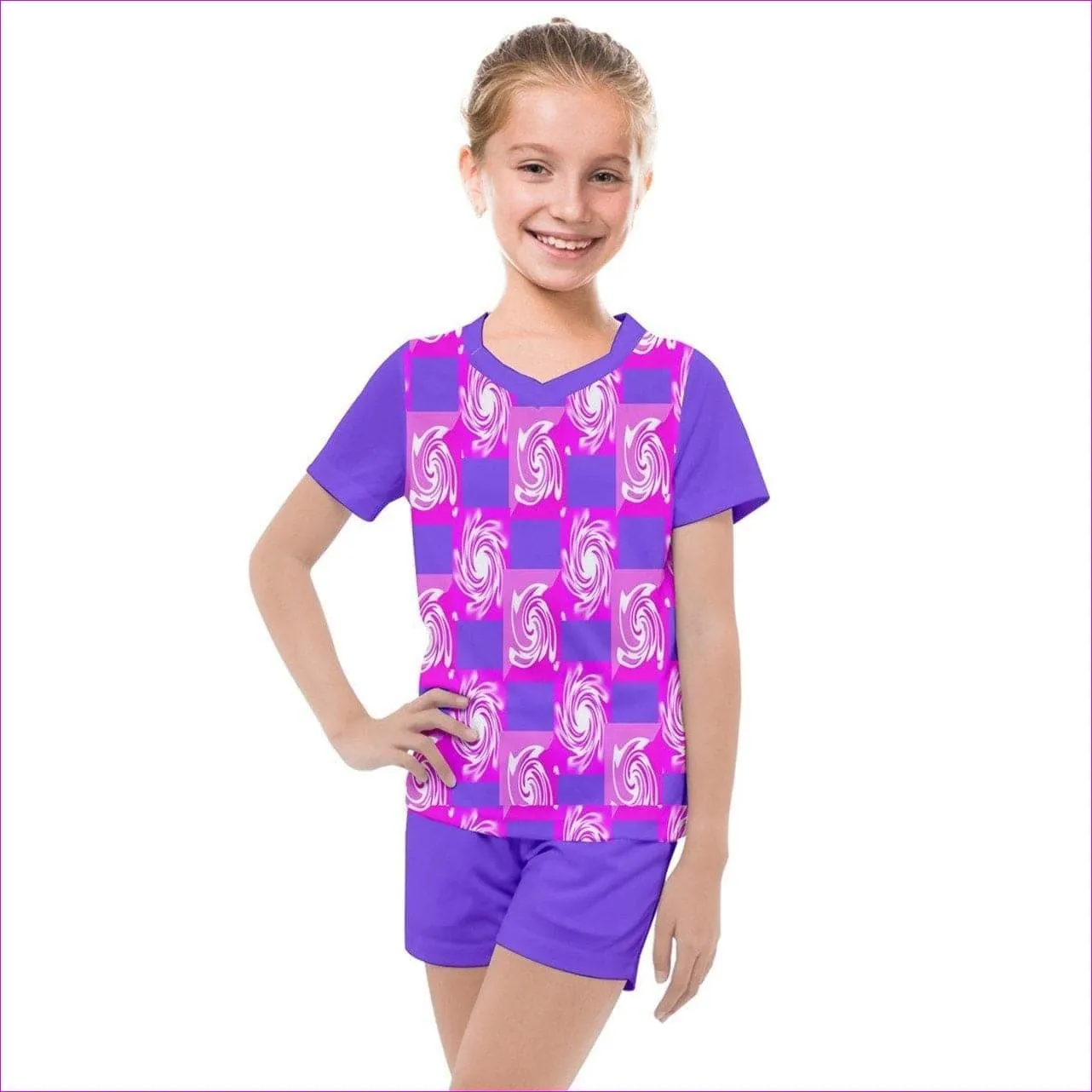 Pink Whirlwind Kids Mesh Tee and Shorts Set